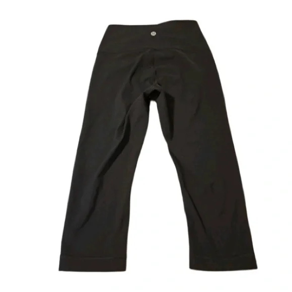 Lululemon Wunder Under Luxteme Black Flowerscent High Rise Crop Leggings - Picture 5 of 6